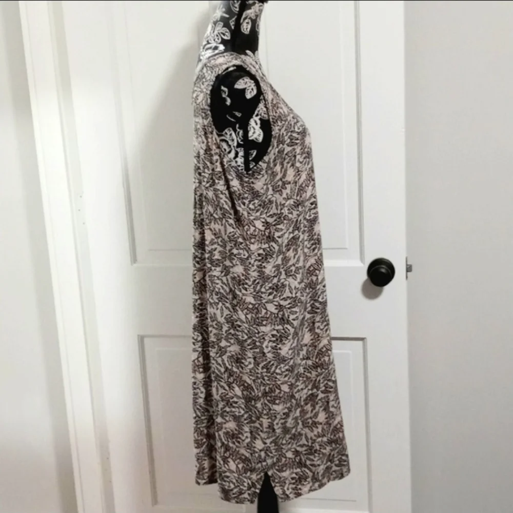 🖤VTG Flax by Jeanne Engelhart🖤 - Black/Tan Floral Print Sleeveless Dress - Picture 6 of 14